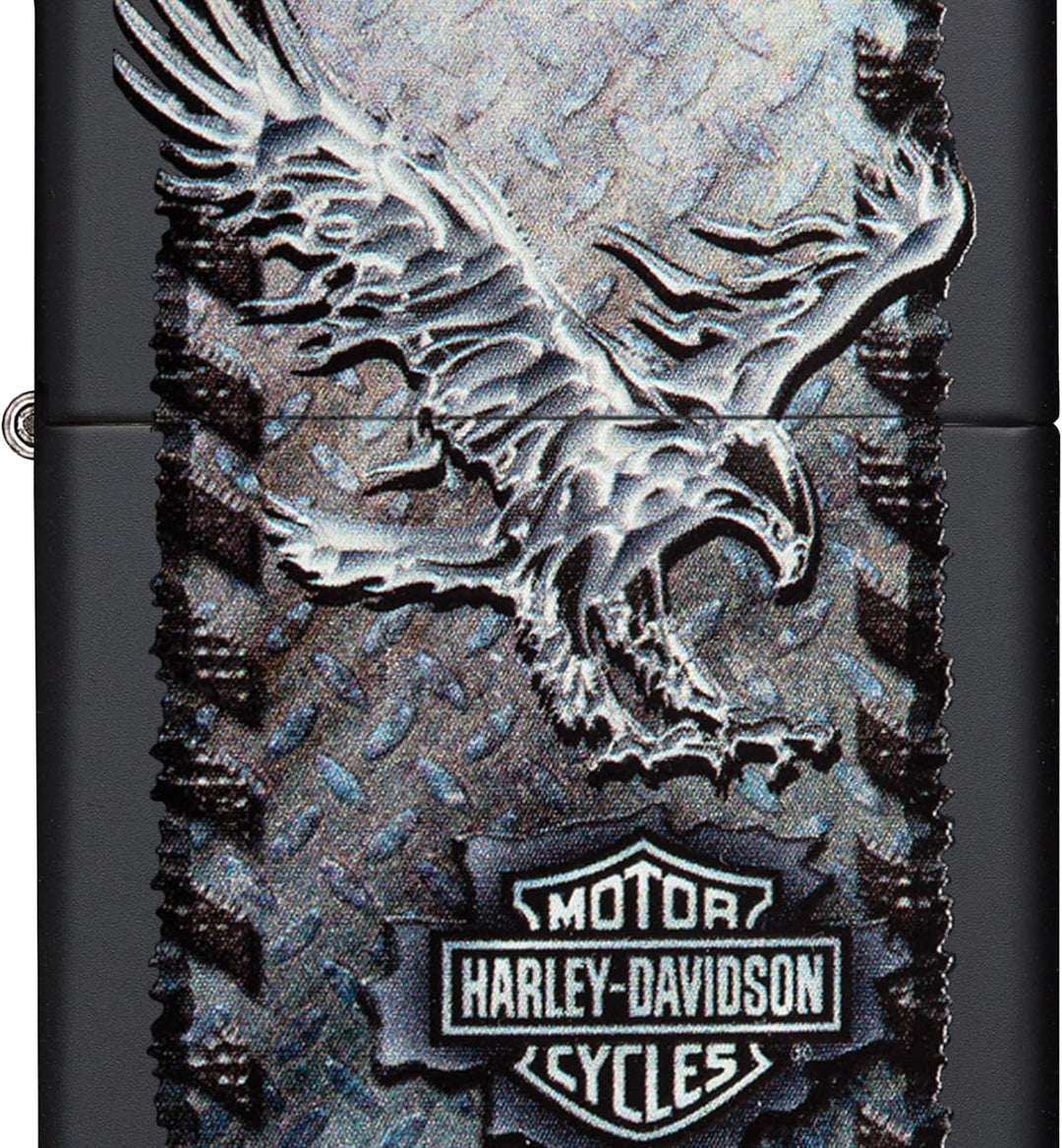 Zippo Winddichtes Feuerzeug, Adler-Motiv Metallic Harley Davidson - Adler aus Eisen, Metallic Harley