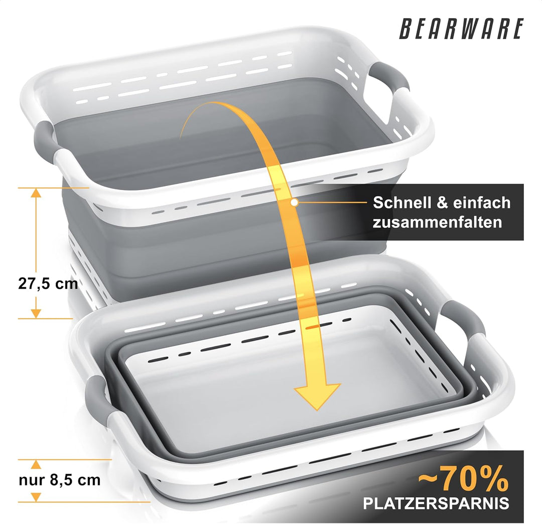 CSL - Wäschekorb faltbar - 45 Liter - platzsparend – Pop-Up-Aufbewahrungsbehälter/Organizer - Campin