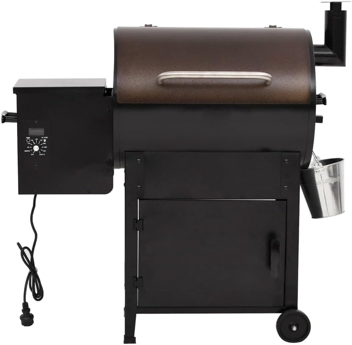 Festnight Pelletgrill mit Schornstein 6-in-1 Verwendung Multifunktionalen Pelletgrill, Pellet-Räuche