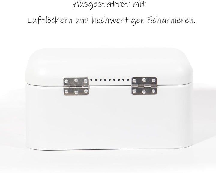 Brotkasten aus Metall mit Edelstahlgriff, Brot Lange Aufbewahren, Retro Brot Box, Brotaufbewahrungsb