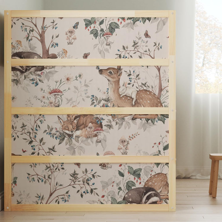 WANDKIND Aufkleber für IKEA KURA Kinderbett Hochbett Klebefolie Möbelfolie Sticker Kinderzimmer Wald
