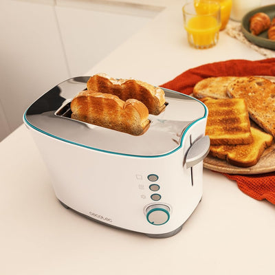 Cecotec Vertikaler Toaster Toast&Taste Double W, 650W, Doppelter Breitschlitz für 2 Toasts, Leichte