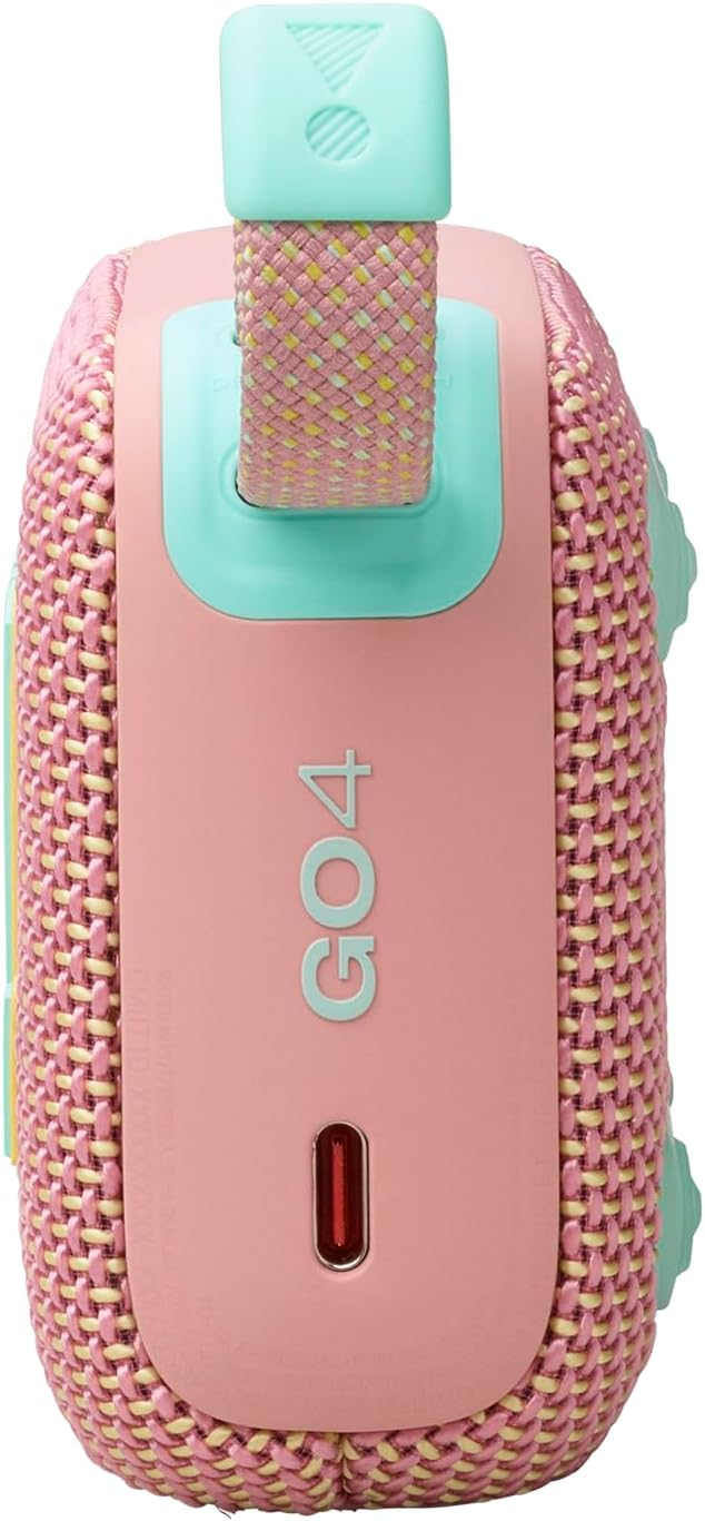 JBL Go 4 in Pink – Tragbare Bluetooth-Lautsprecher-Box mit JBL Pro Sound, tiefem Bass und Playtime-B