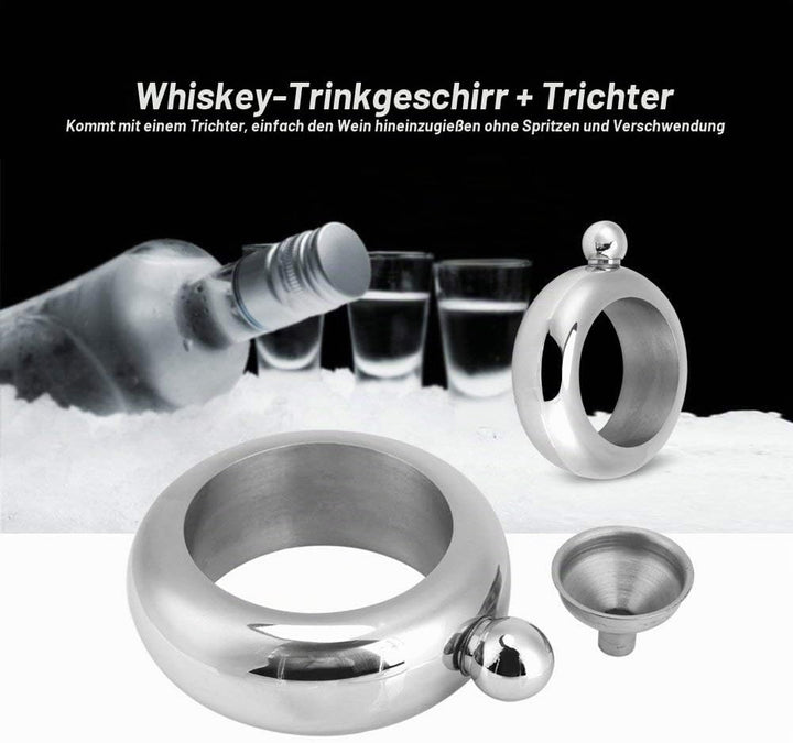 Fdit Weinflasche + Trichter Trinkflasche/Armband A-Form Edelstahl Flachmann Flagon Whisky Zwei Griff