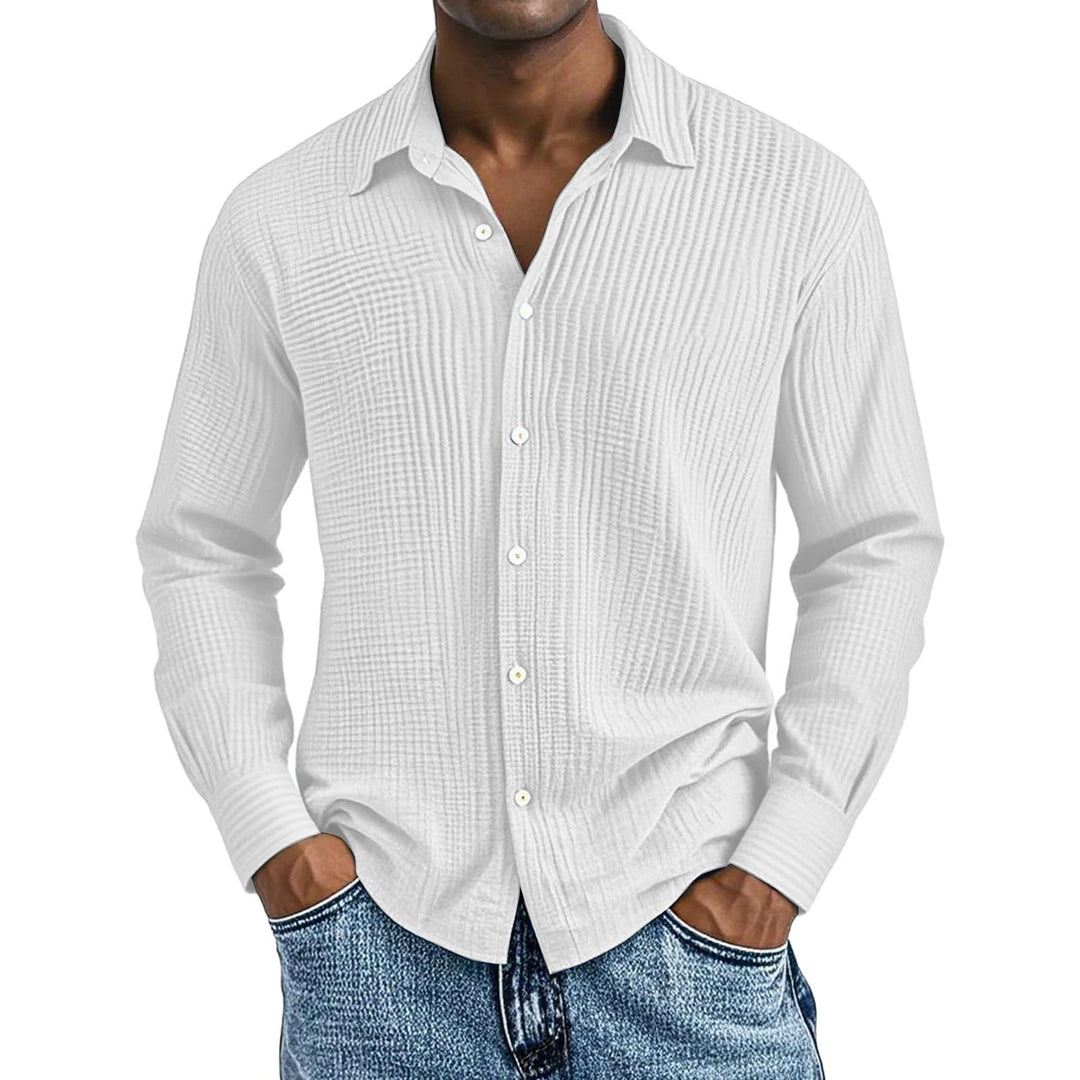 Generisch Leinenhemd Herren,Hemd Herren Langarm mit Knopfleiste,Tops für Männer,Hawaii Männer,Arbeit