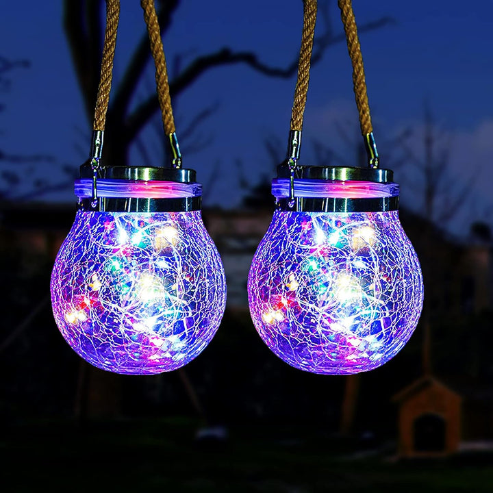 ZVO Solarlaterne für Aussen Hängend, 2 Stück 30 LED Solarlampen für Aussen Garten, Solarleuchten Out