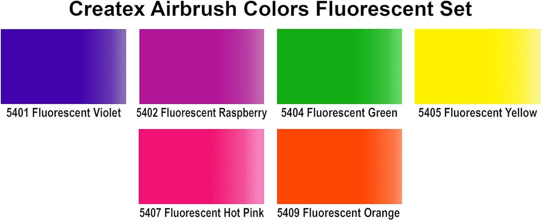Createx Colors 5802-00 AB Airbrush Set, fluoreszierend fluoreszierend, Set, fluoreszierend, Set