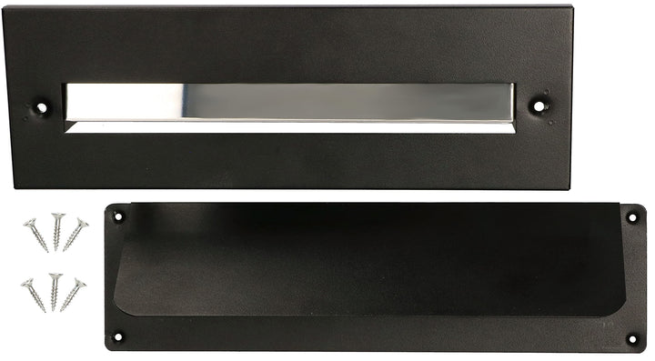 KOTARBAU® Briefeinwurf-Klappe für Haustüren 275 x 90 mm Aussen-Einwurfblende Zeitungsklappe Schwarz,