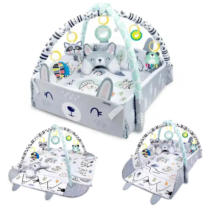 Multifunktionale Baby Spieldecke mit Spielbogen – Baby Gym Spielmatte & Krabbeldecke – inkl. 30 Bäll