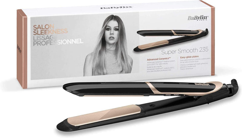 Babyliss Super Smooth 235 Glätteisen mit Ionen-Technologie 140°C - 235°C ST393E & 19mm Lockenstab mi