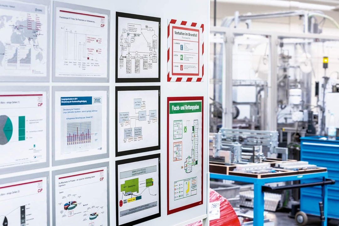 Durable Info-Rahmen Duraframe Magnetic (A3, Magnetrahmen für metallische Oberflächen) 5 Stück, rot,