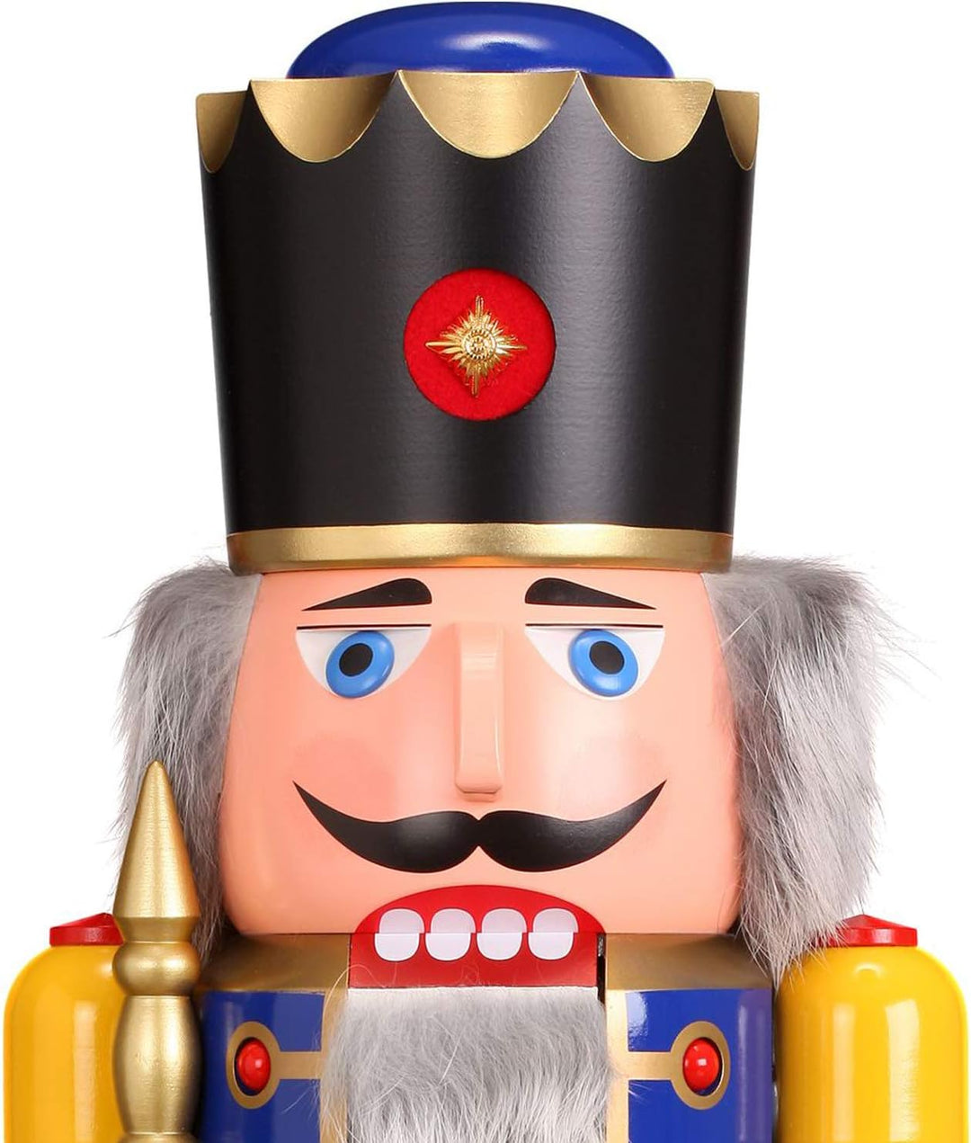 Seiffener Volkskunst 11801/2 Nussknacker Holzfigur Holz König Figur Höhe 60 cm gross blau