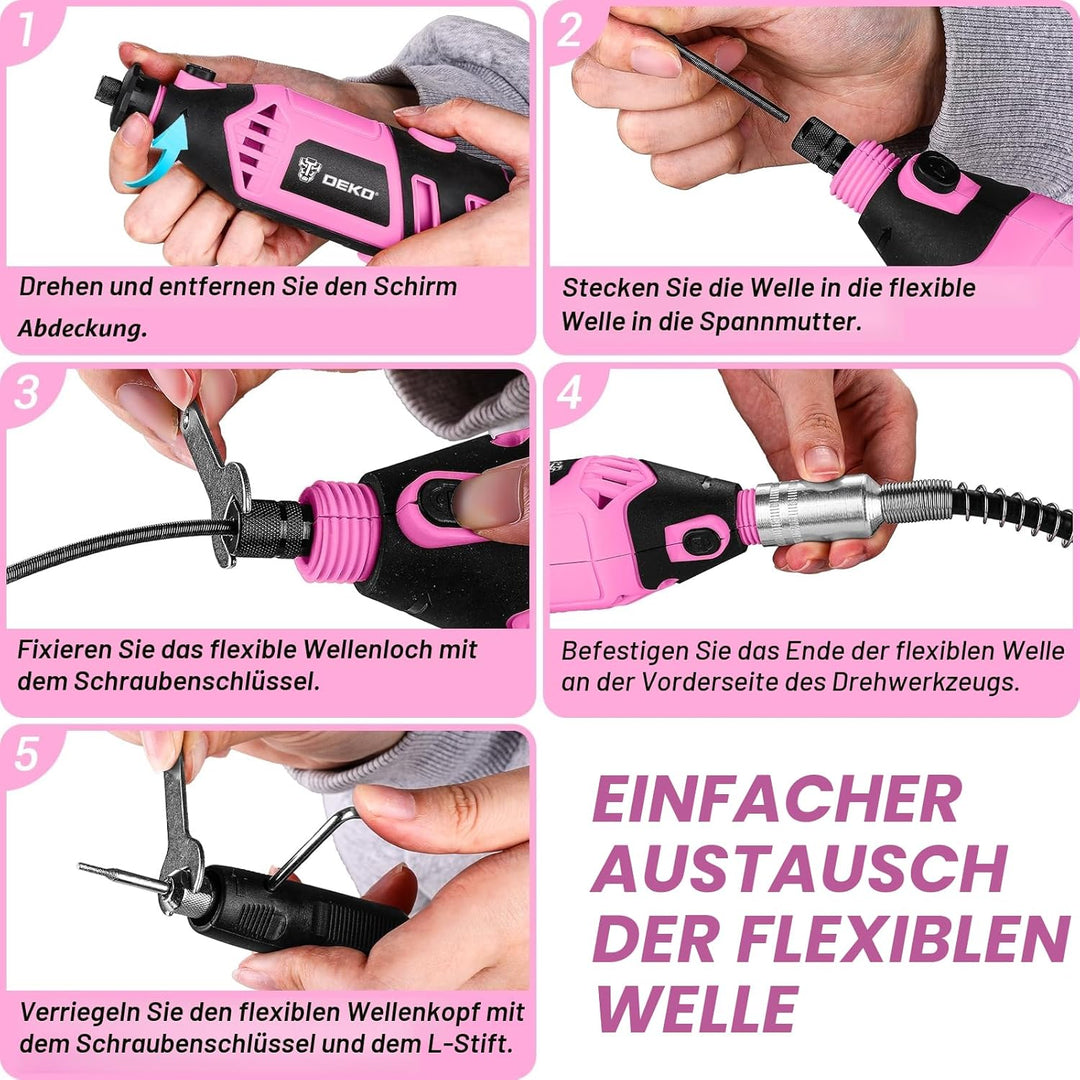 Multifunktionswerkzeug Rotationswerkzeug Gravur Gerät Mini Schleifer: DEKOPRO 170W 127 Zubehör Set V