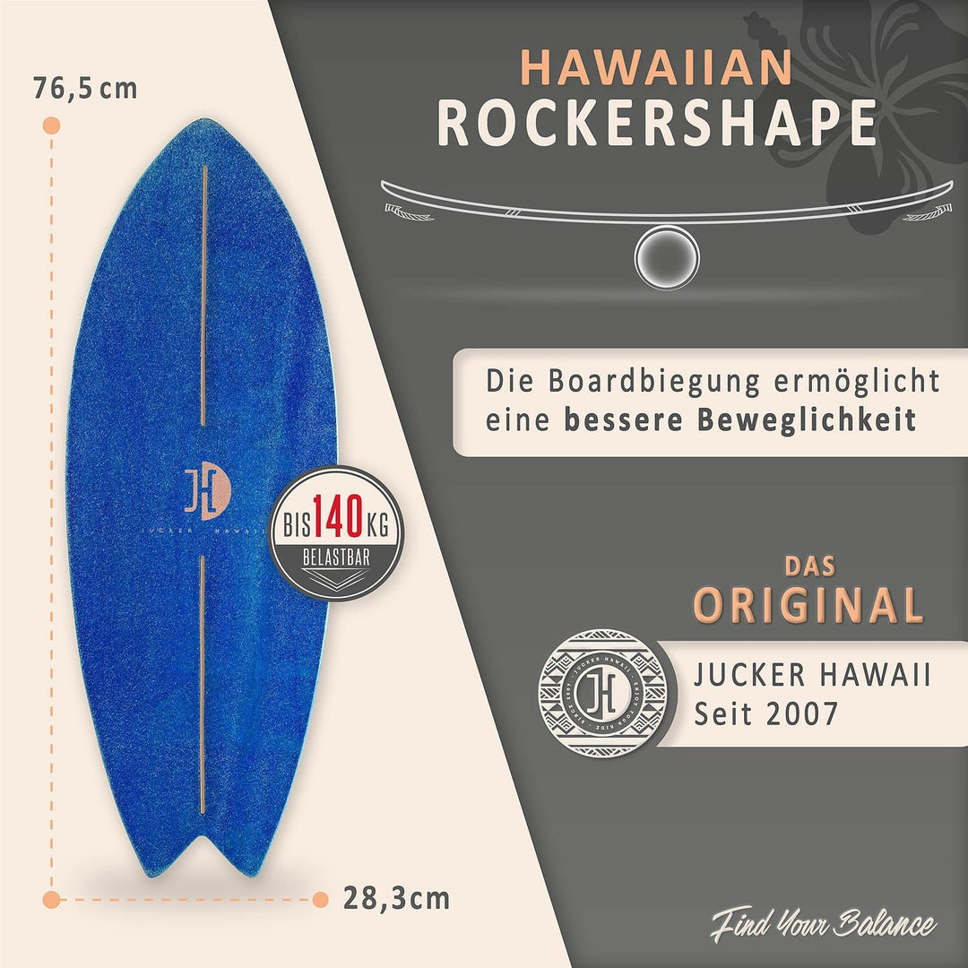 JUCKER HAWAII Surf Balanceboards Ocean Rocker - Indoor und Outdoor Balance Board für Kinder und Erwa
