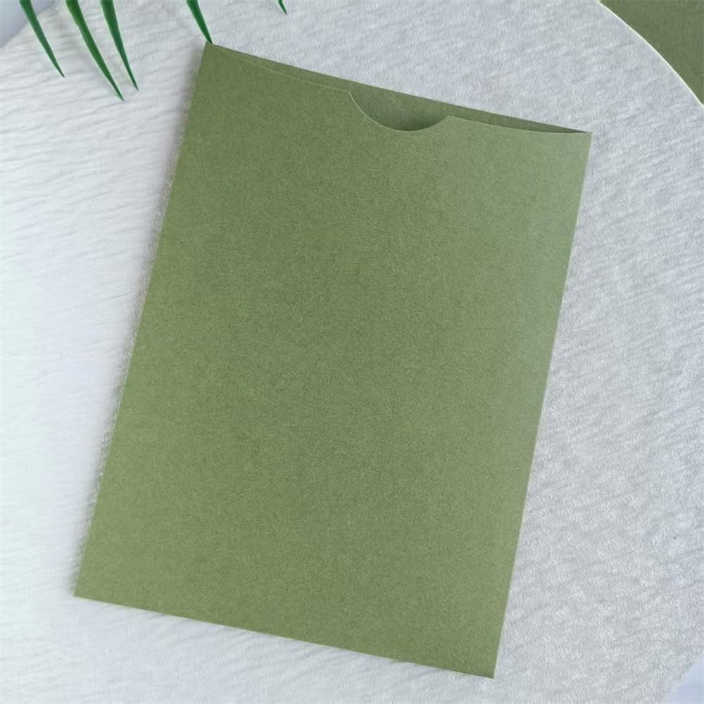 MillaSaw 25 olivgrüne Umschläge für Hochzeitseinladungen, Ankündigungen, Geburtstage, Quinceañeras,