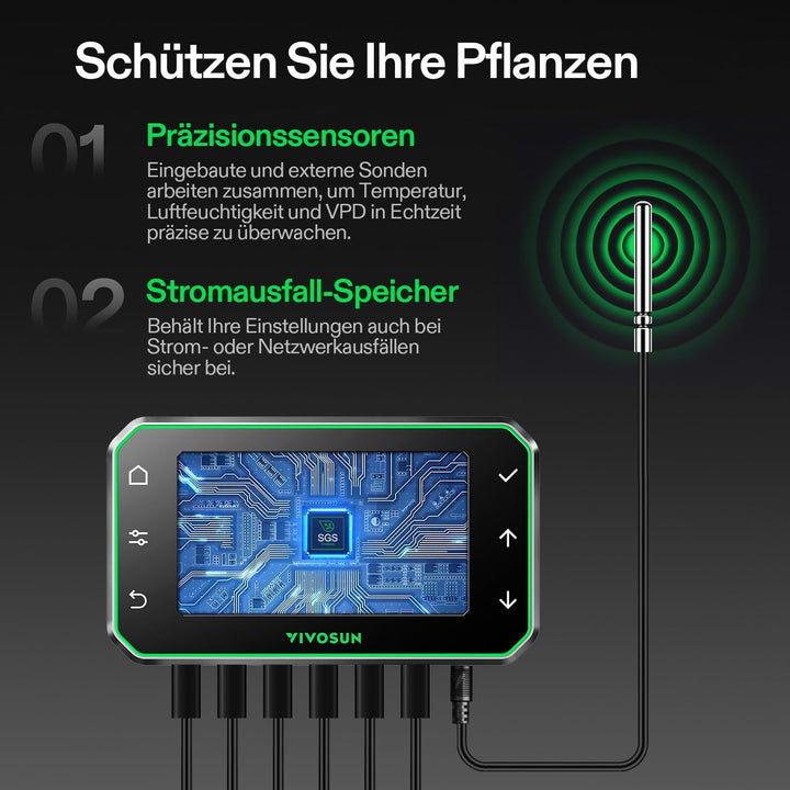 VIVOSUN Smart Rohrventilator 150mm Leise Abluftset 694m³/h E42A+Controller | AeroZesh T6 Abluftventi