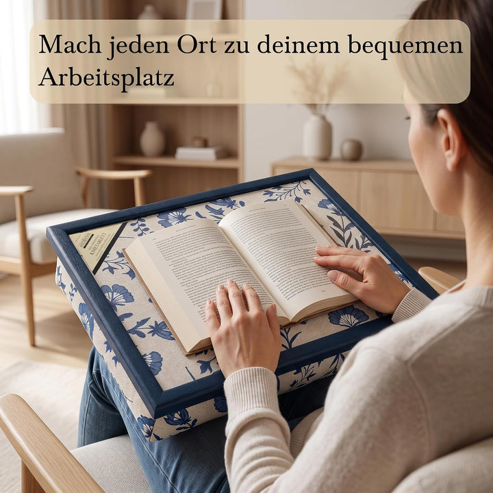 Knietablett mit Kissen Azure Meadow – für Laptop, Lesen &amp; Sofa, Azure Meadow