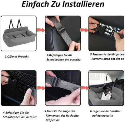 CALIYO Hunde Autositz, Sicherheitsgurt - Waschbarer Autositz Hund für Kleine, Mittlere & Grosse Hund