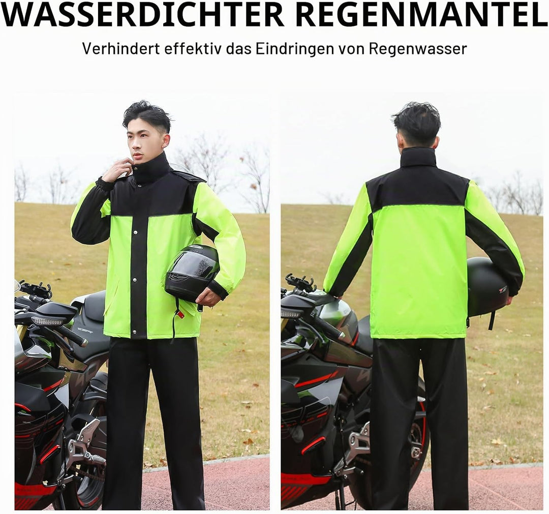 Wasserdichte Regenanzüge für Herren Outdoor Arbeit Regenjacke und Hose Unisex Regenausrüstung mit Ka