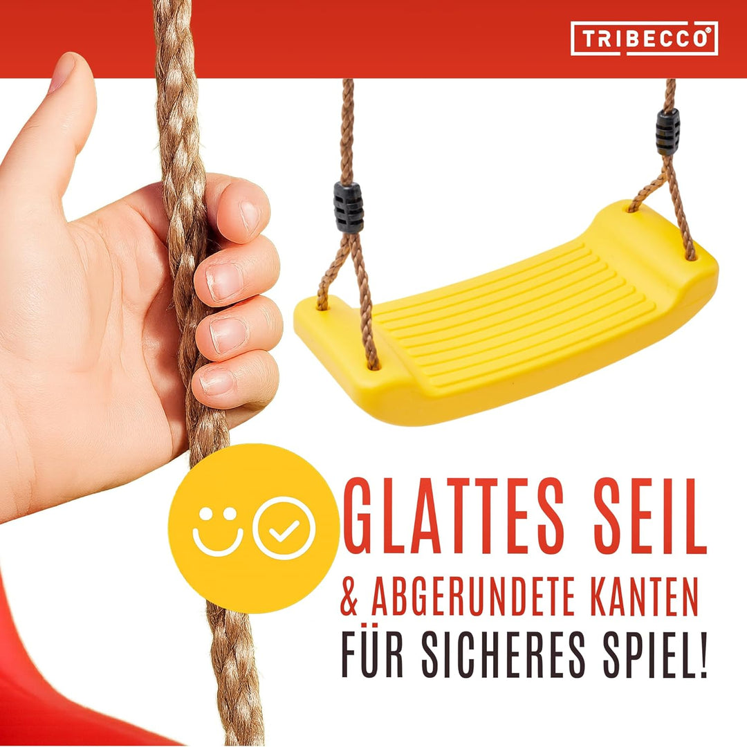 Schaukel Sitz Anti-Rutsch Kunststoff-Schaukel Schaukelbrett (Gelb) Verstellbarer Seilaufhängung Kind