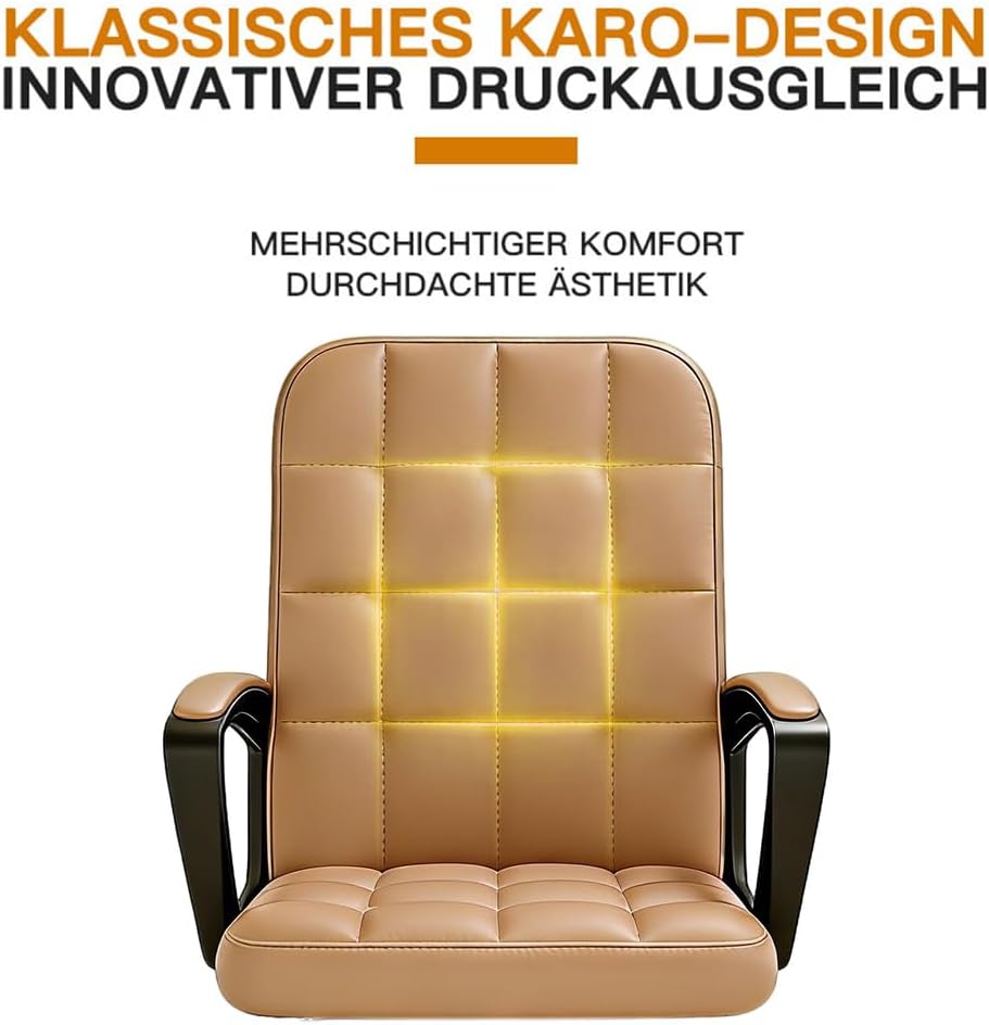 Leder Ergonomische Schreibtischstuhl-Bürostuhl, 360 ° Schwenk Mit Hoher Dichte, Höhepunkt, Höhe Eins