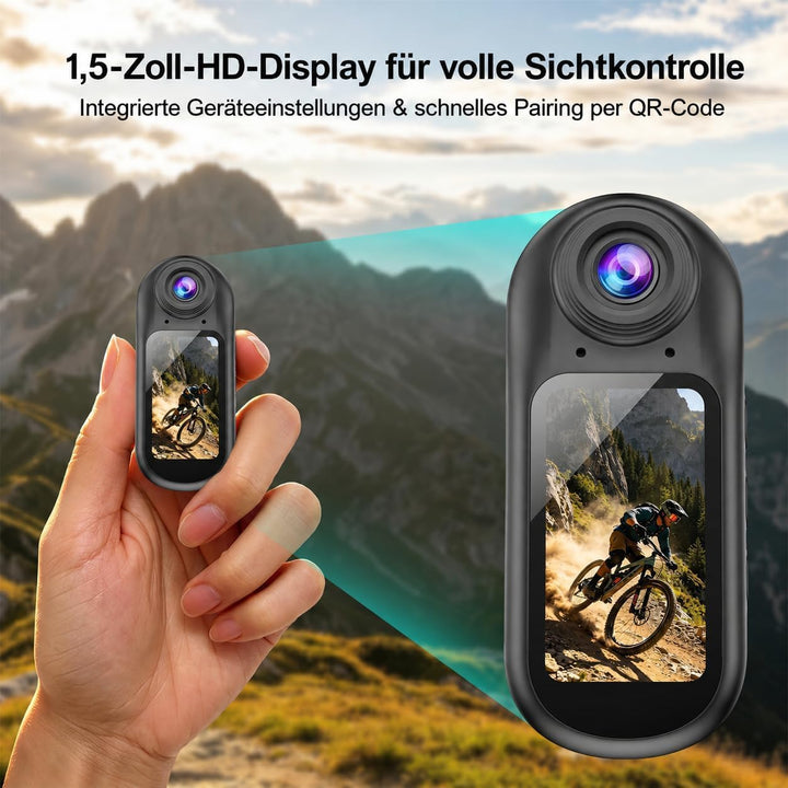 Mini Kamera Action Cam 4K 30FPS mit 32GB U3 Karte &amp; 1.5&