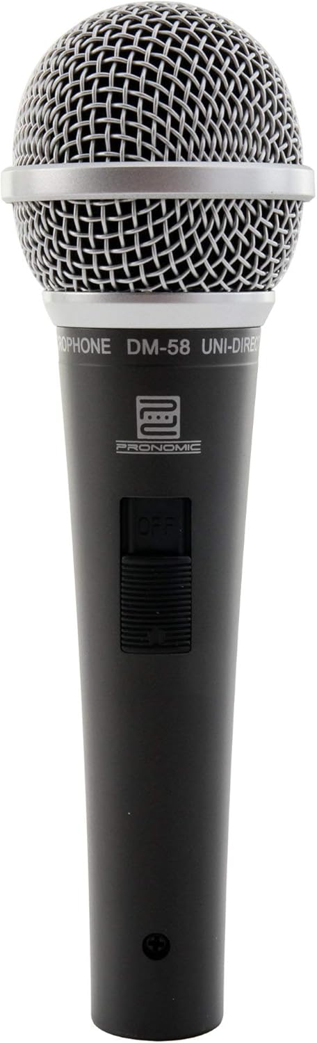 Pronomic DM-58 Dynamisches Gesangs Mikrofon mit Schalter - inkl. Klemme, für Sprache, Gesang und Ins