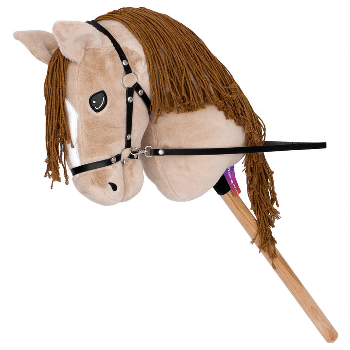 Start Hobby Horse Steckenpferd aus Plüsch mit Holzstock – Realistisches Stockpferd mit Langer Mähne