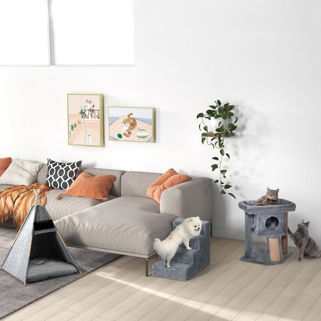 PawHut Haustierzelt Katzenhaus Hundezelt Katzenbett Katzenzelt mit weichem Kissen Plüsch Filz maschi