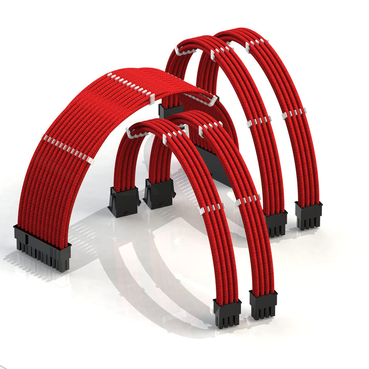LINKUP - AVA 30cm PSU Kabelverlängerung Ummantelt GPU Nach Mass PC Stromversorgung mit Kamm-Kit┃1x 2
