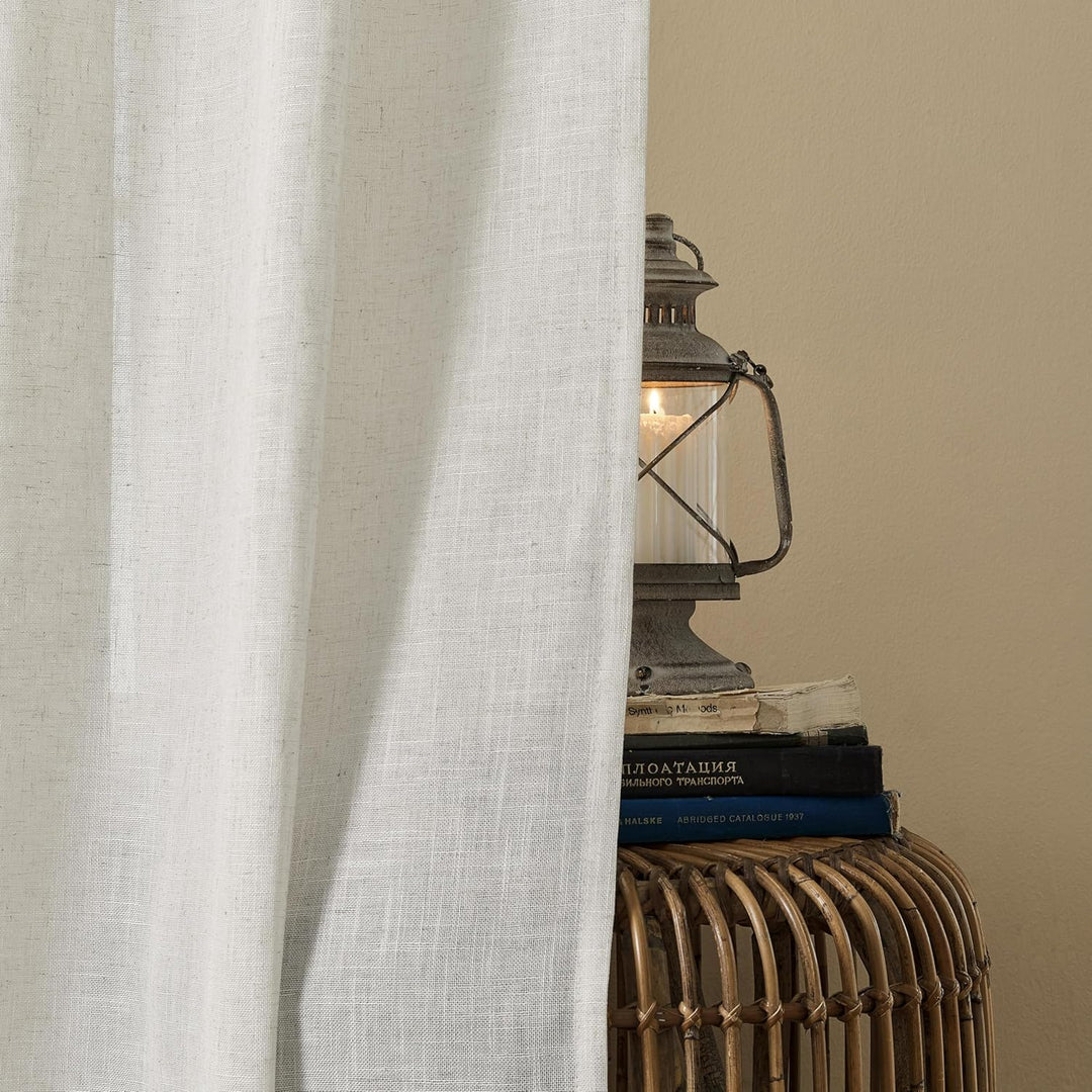 Joydeco Lichtfilternde Vorhänge, 183 cm Länge, für Schlafzimmer, Leinen-Vorhänge, 183 cm Länge, 2 Pa