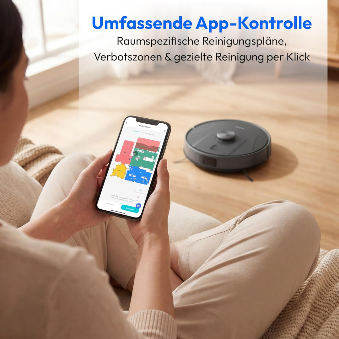 MEDION Saugroboter mit 2-in-1 Absaugstation, Lasernavigation und Wischfunktion X51 SW+ (Starke 10000