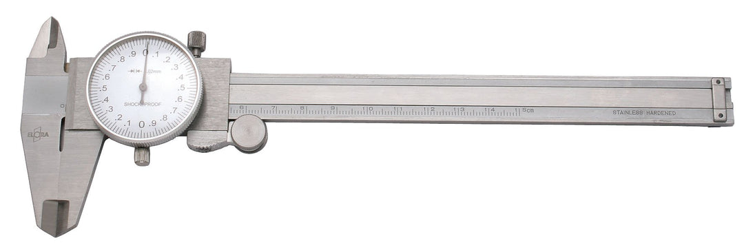 Elora 1515001000000 Präzisions-Uhrenmessschieber mit Feststellschraube, Messbereich 150 mm