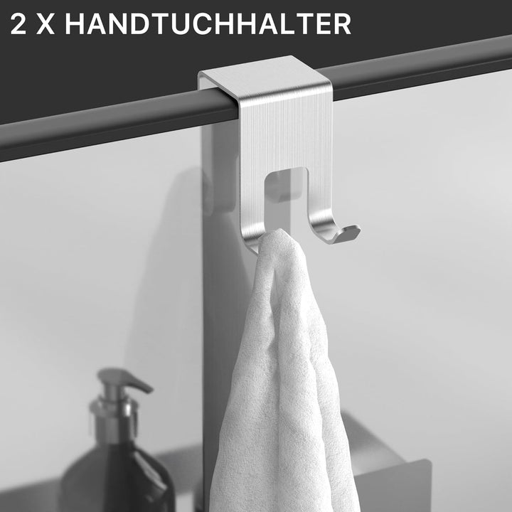 Cooeco Duschablage zum Hängen, Duschablage aus Edelstahl SUS304 Ohne Bohren, Duschregal mit Haken fü