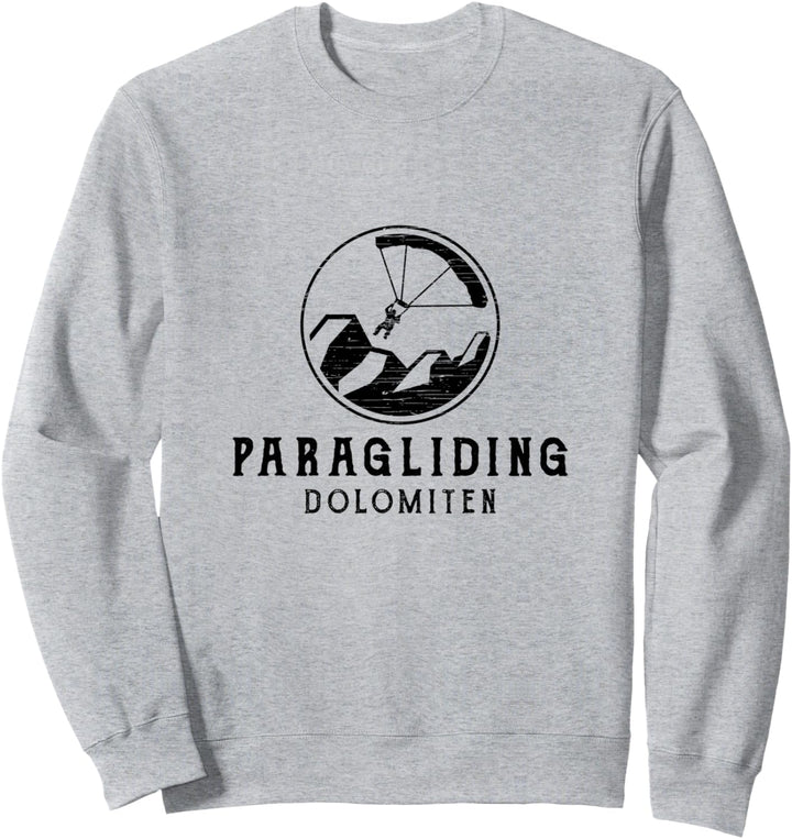 Paragliding Dolomiten Vintage Logo Gleitschirmfliegen Sweatshirt