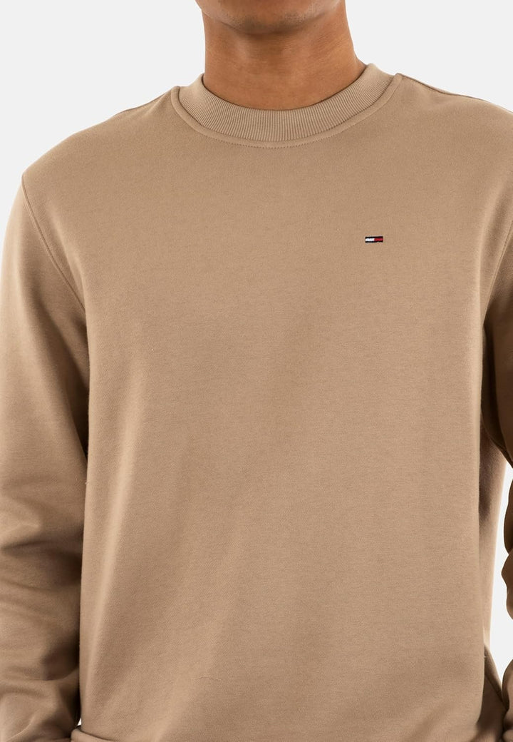 Tommy Jeans Herren Sweatshirt TJM Regular ohne Kapuze XS Beige (Coastal Taupe), XS Beige (Coastal Ta