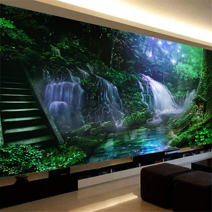 Instarry DIY 5D Diamond Painting Bilder Gross Naturlandschaft Wasserfall Wohnzimmer Dekoration 120x5