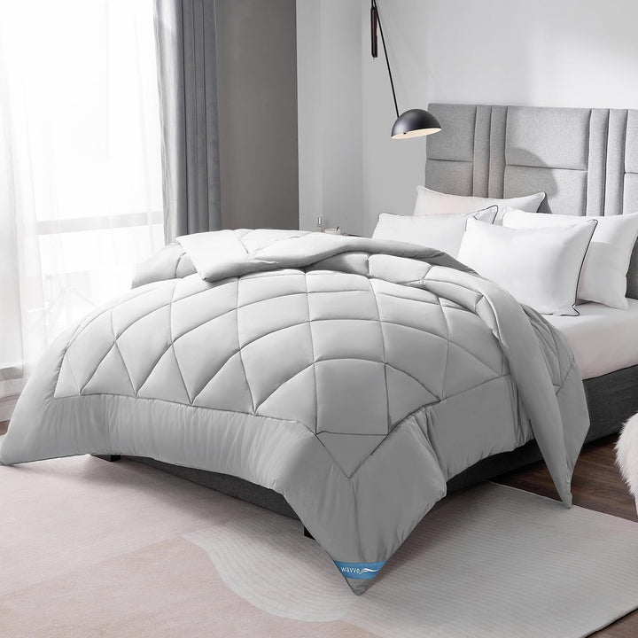 WAVVE Bettdecke 200x200 cm Ganzjahresdecke 4 Jahreszeiten, Steppdecke 300gsm Mikrofaser 200x200cm, S