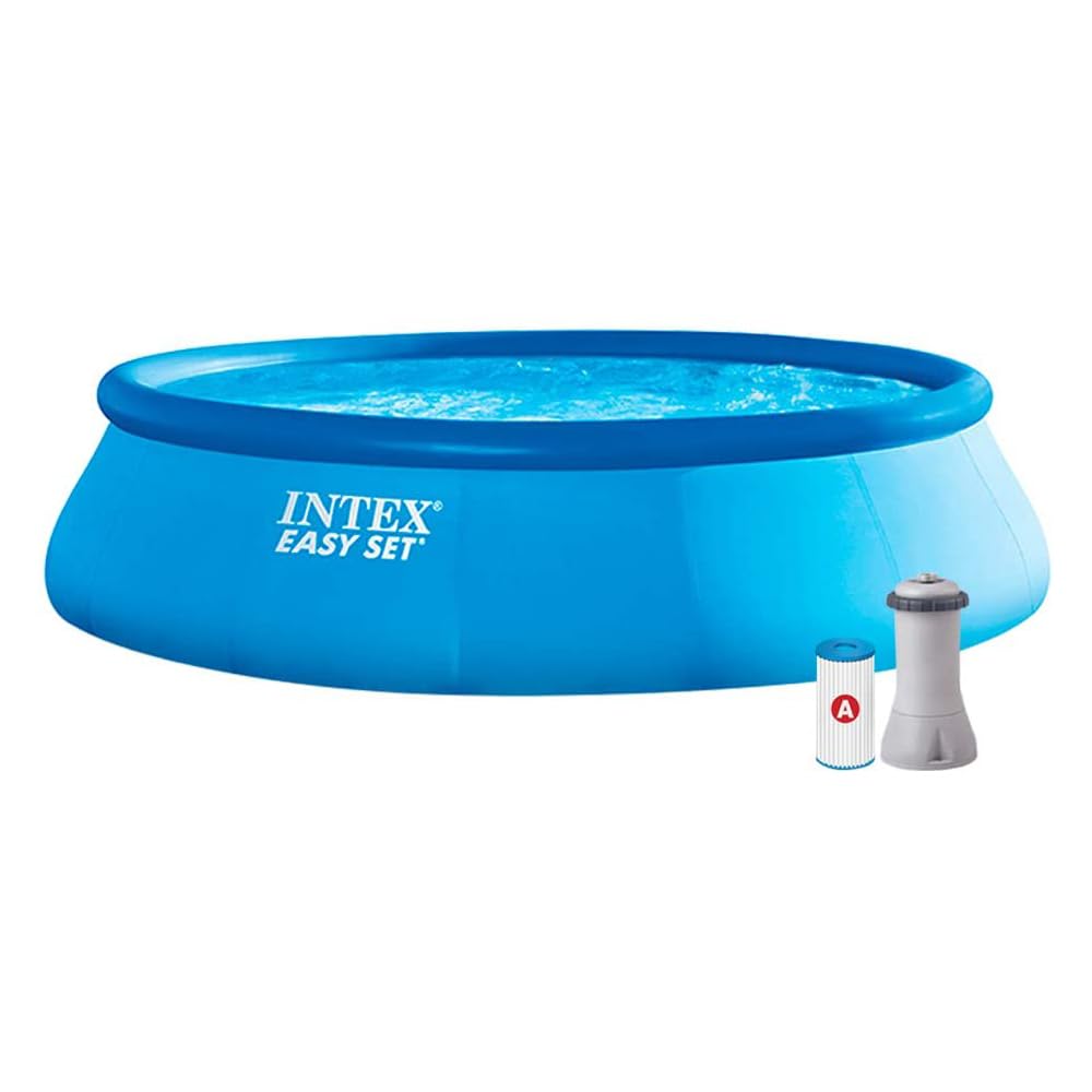 Intex 26166NP – Aufstellpool Easy Set Rund, Filterpumpe 3785 L/h, Leiter, Bodenplane und Abdeckplane