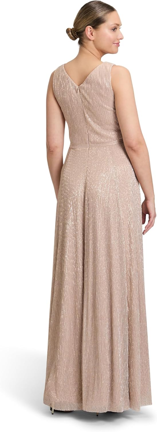 Vera Mont Damen Abendkleid mit Plissee 36 Cream/White, 36 Cream/White