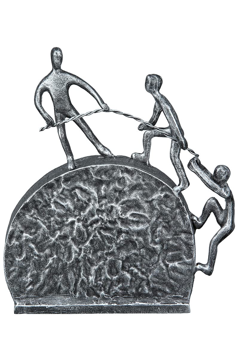 GILDE Design Skulptur Lifting Eisen silberfarben 67583 - Höhe 21 cm Höhe 21 cm Silberfarben, Höhe 21