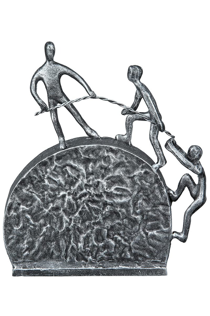 GILDE Design Skulptur Lifting Eisen silberfarben 67583 - Höhe 21 cm Höhe 21 cm Silberfarben, Höhe 21