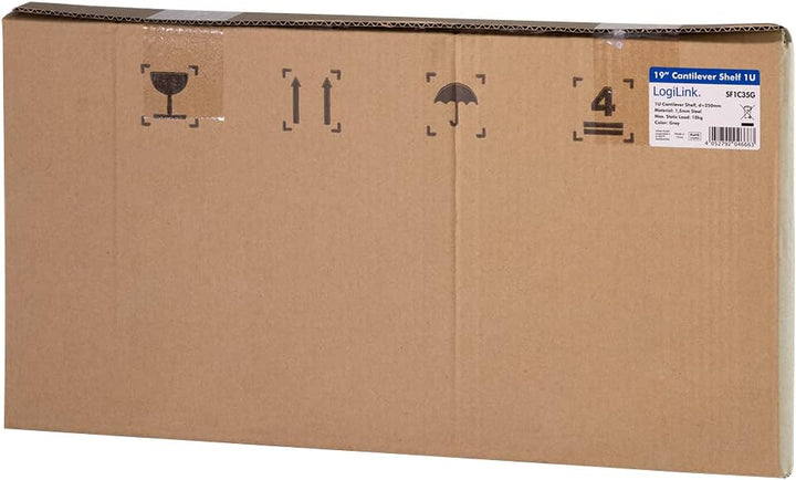 LogiLink SF1C35G - 19" Einschubfach (1 HE) für Stand-, Serverschränke mit mind. 350mm Tiefe, max. 10