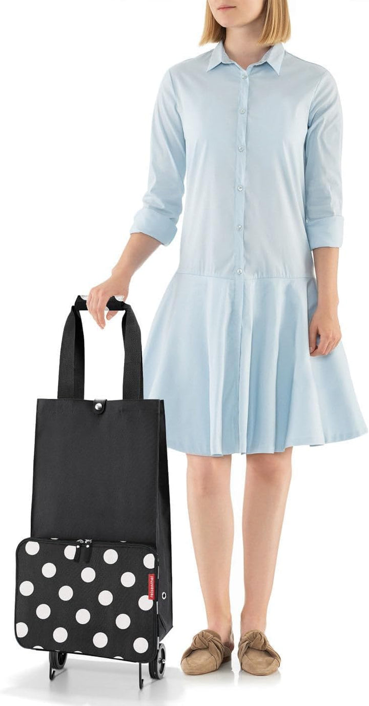 reisenthel foldabletrolley - Faltbarer, kompakter Einkaufswagen - einfach zu verstauen Dots White, D