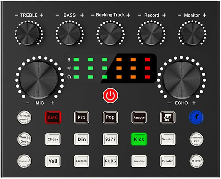 DJ-Mixer-Soundkarte, Multifunktionales Dual-Channel-Sound-Mixer-Kit, Live-Soundkarte, Professionelle