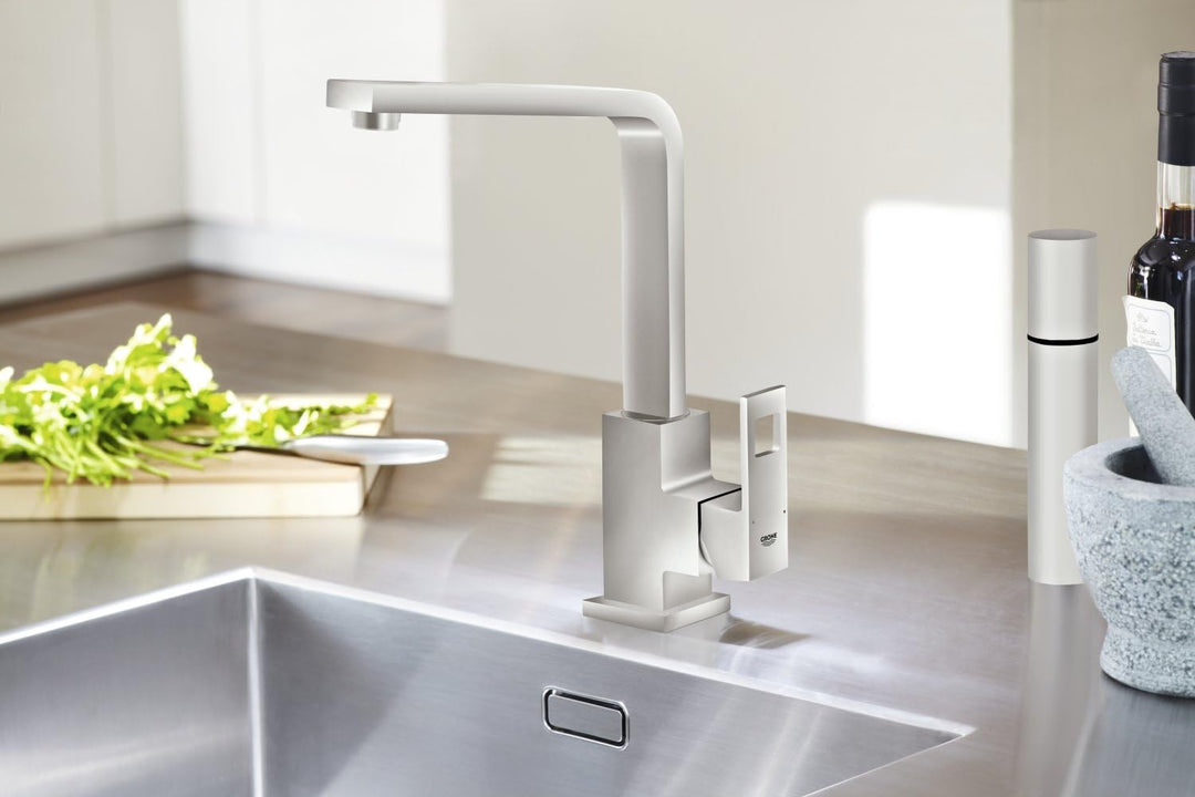 Grohe Eurocube EHM SPT L-Auslauf Edelstahl, Edelstahl