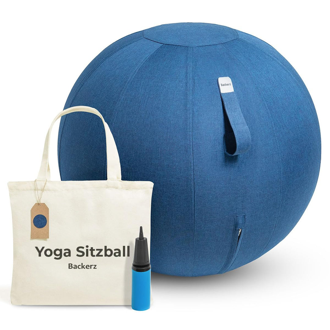 Sitzball Büro Ergonomisch 55 cm, Ergonomische Sitzmöbel für Büro und Heimbüro, Langlebiger Stoff, Gy