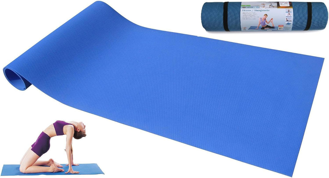 Body Coach Yogamatte 28770BC blau, rutschfeste Unterseite, schmutzabweisende hautfreundliche Oberflä