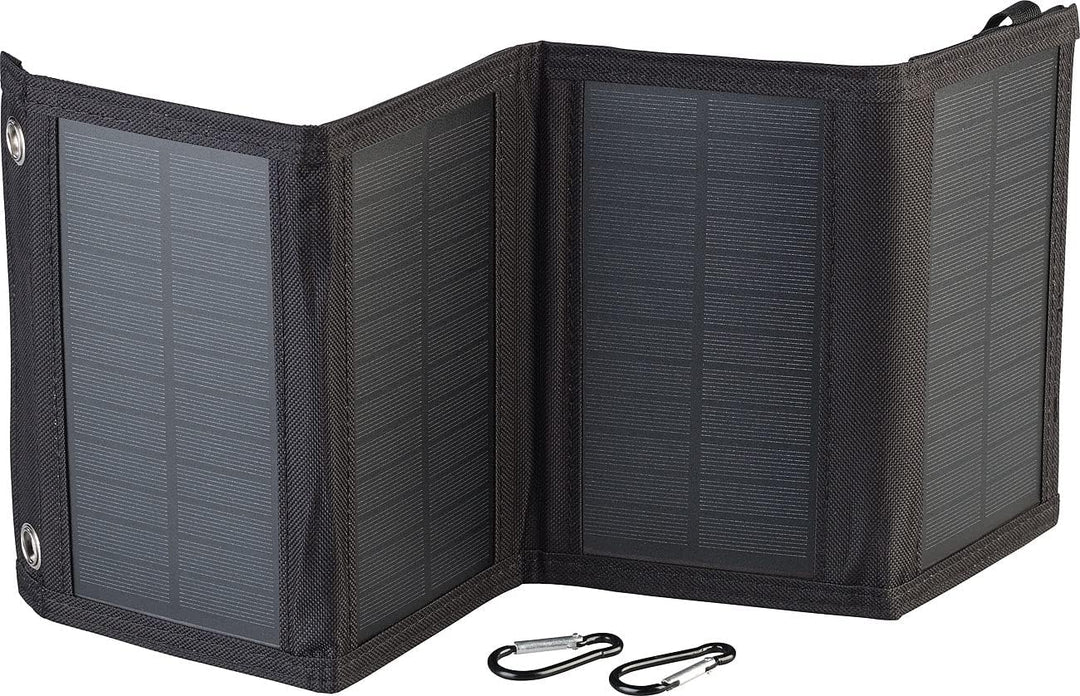 revolt Akku Powerbank: Magnetische Powerbank mit 10-Watt-Falt-Solarpanel, Qi, 10.000 mAh (mit Qi-Lad