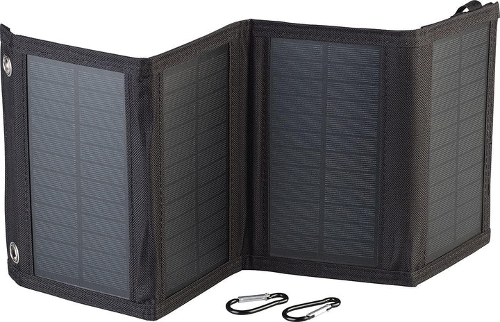 revolt Akku Powerbank: Magnetische Powerbank mit 10-Watt-Falt-Solarpanel, Qi, 10.000 mAh (mit Qi-Lad